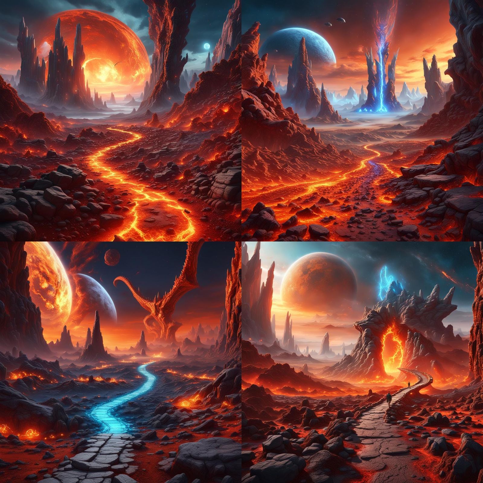 Alien World: Fire and Ice Portal with Dragons