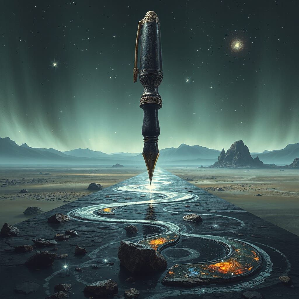 Ancient Obsidian Pen Writes Starlight Galaxies on Alien Plan...