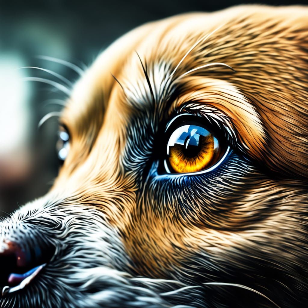 Hyperdetailed Close-Up of Puppy Eyes in 8K