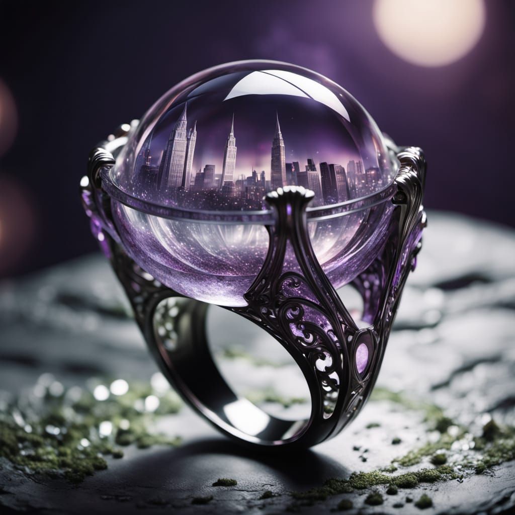 Ethereal Ringed City in Majestic Fabergé Style