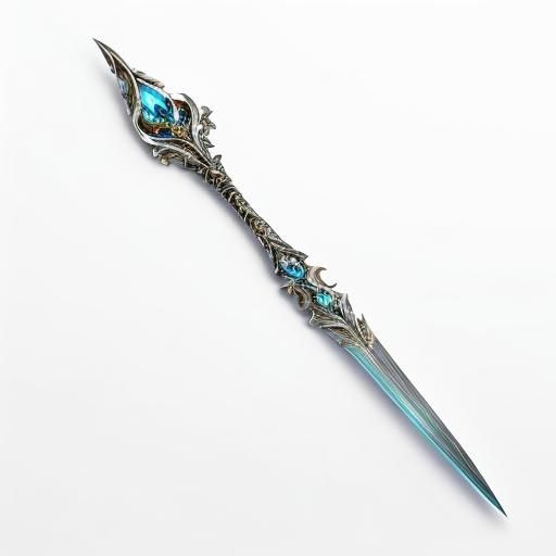 Elegant Elvish Spear in Moonlit Forest