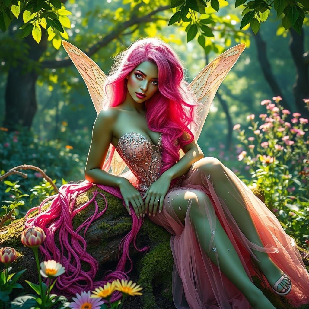 Enchanted Faerie Queen in Whimsical Forest