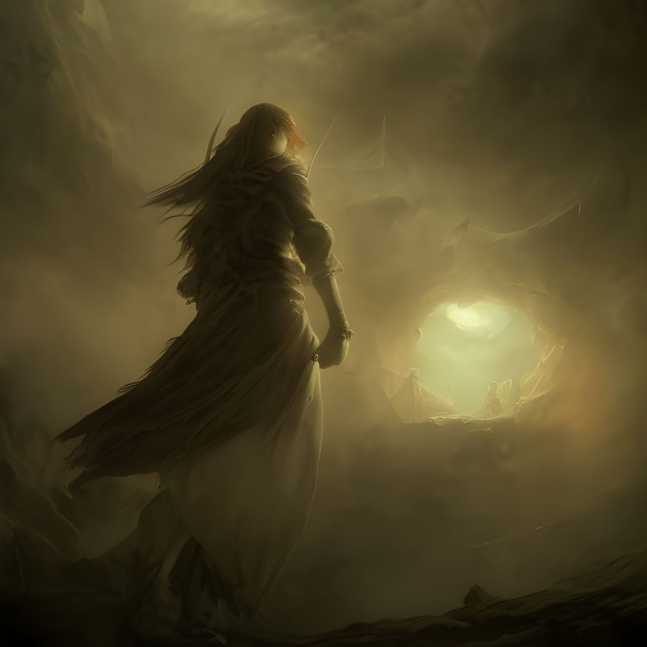 Dark Fantasy Final Goodbye: Anime-Inspired Digital Art