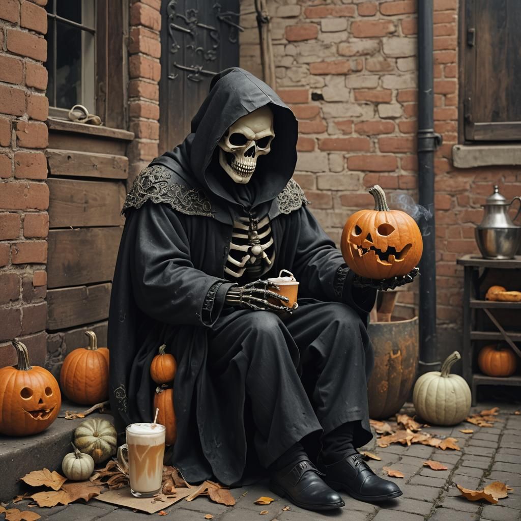Grim Reaper's Coffee Break in Flemish Style