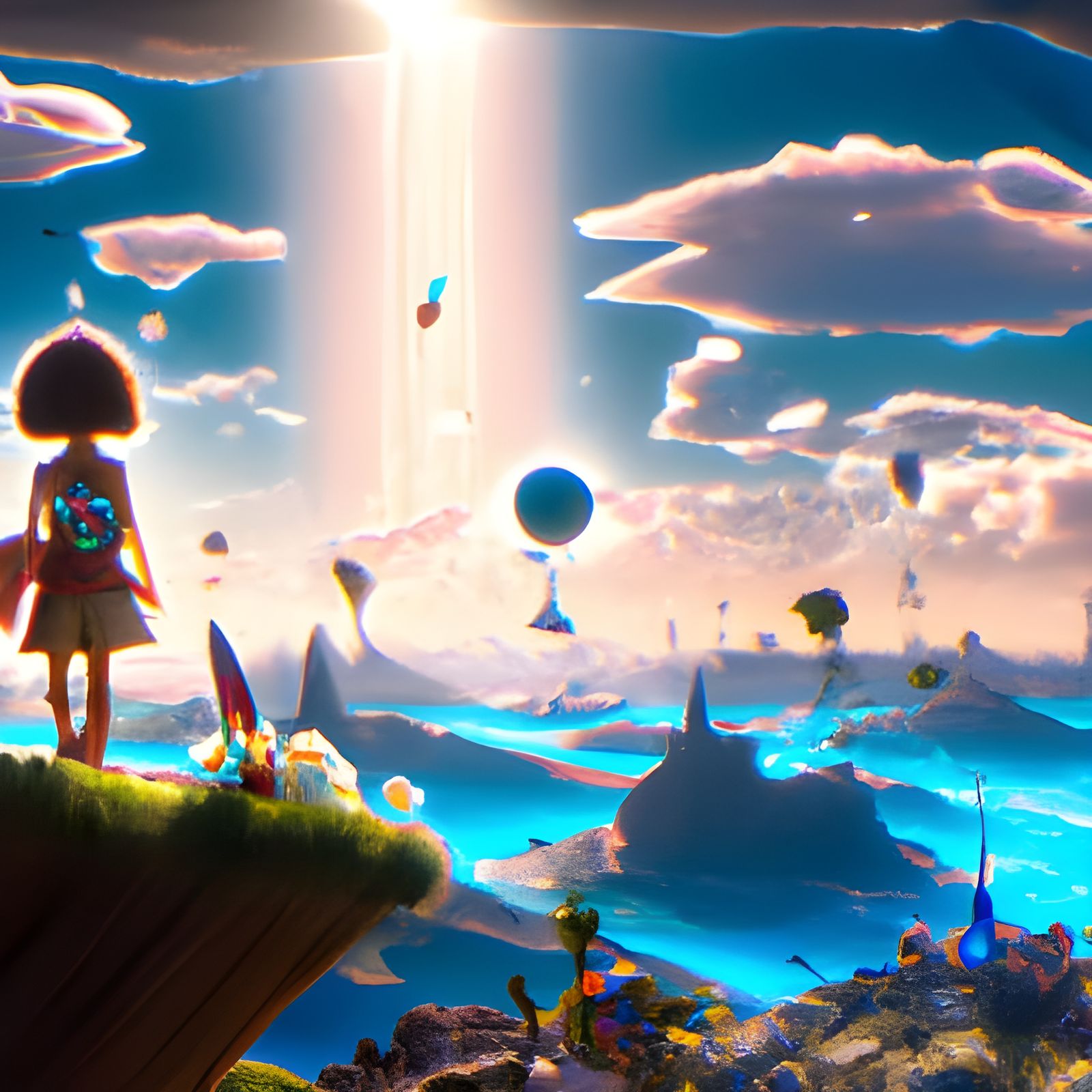 Fantastical Sky Scene in Detailed Matte Painting