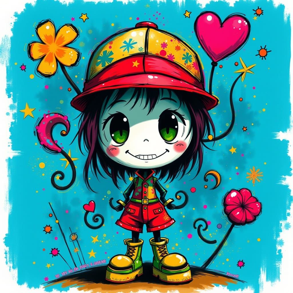 Freaky Francine Illustration in Playful Pop Art Style