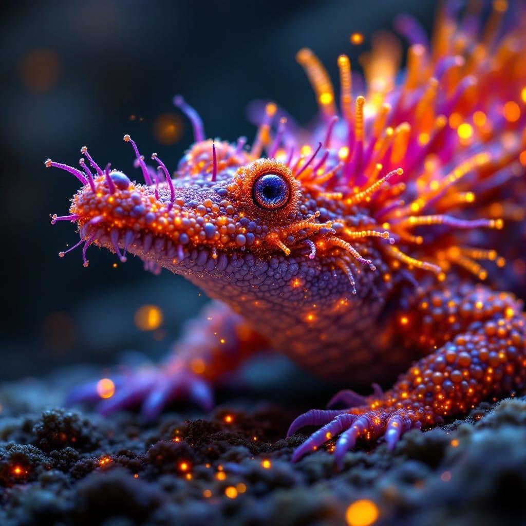 Fantastical Baby Crocodile in Triadic Colors