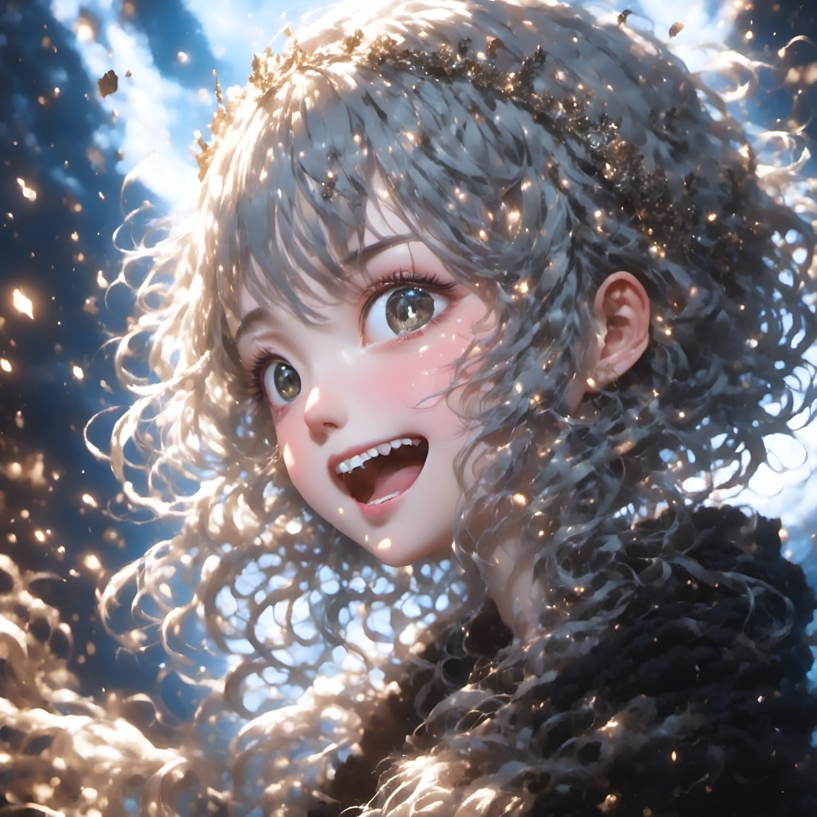 Raver Goth Wildcard in Fantasy Anime Style