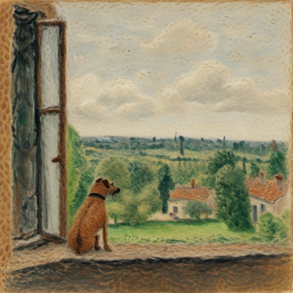 Impressionist Woman Seen Through a Window