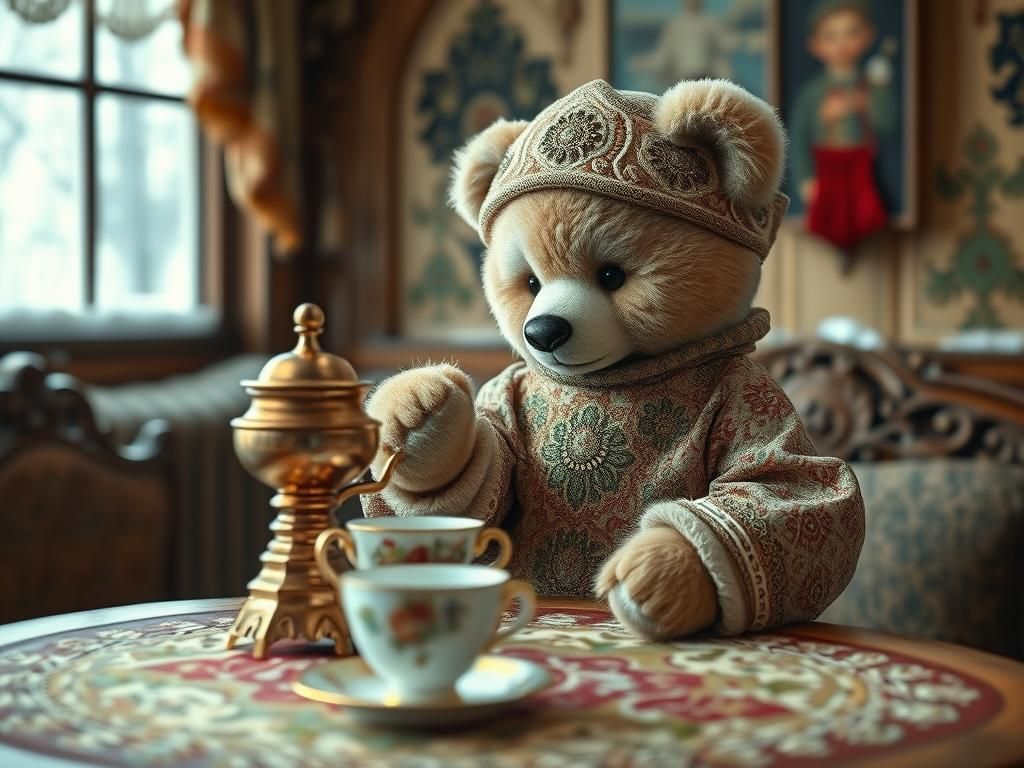 Teddy Bear's Retro Tea Party: Russian Realism