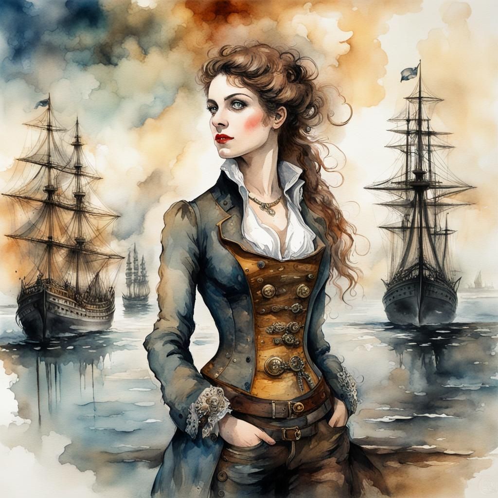 Woman on the quayside