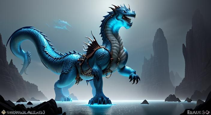 Iridescent Dragon Clock and Pirate in 3D Art