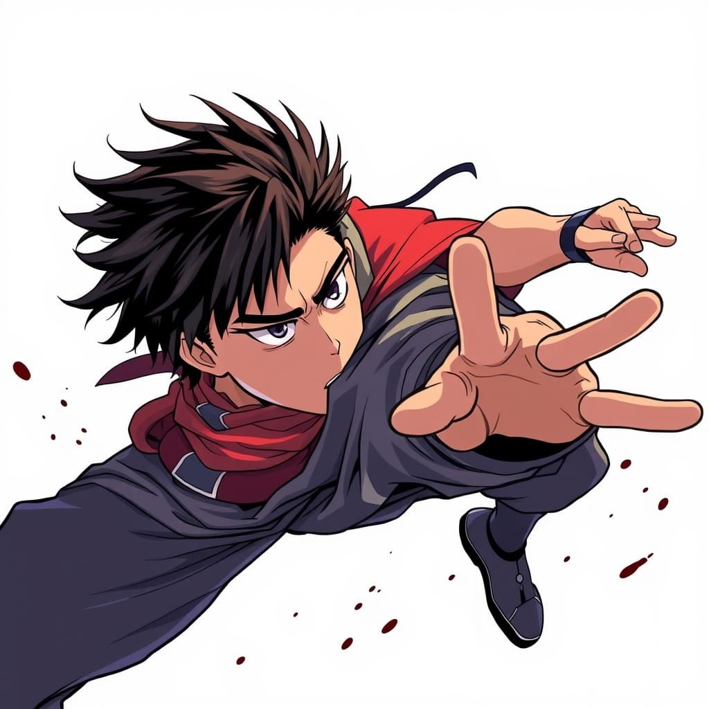 Anime-Inspired Sung Jin-Woo Illustration in Bold, Dynamic St...