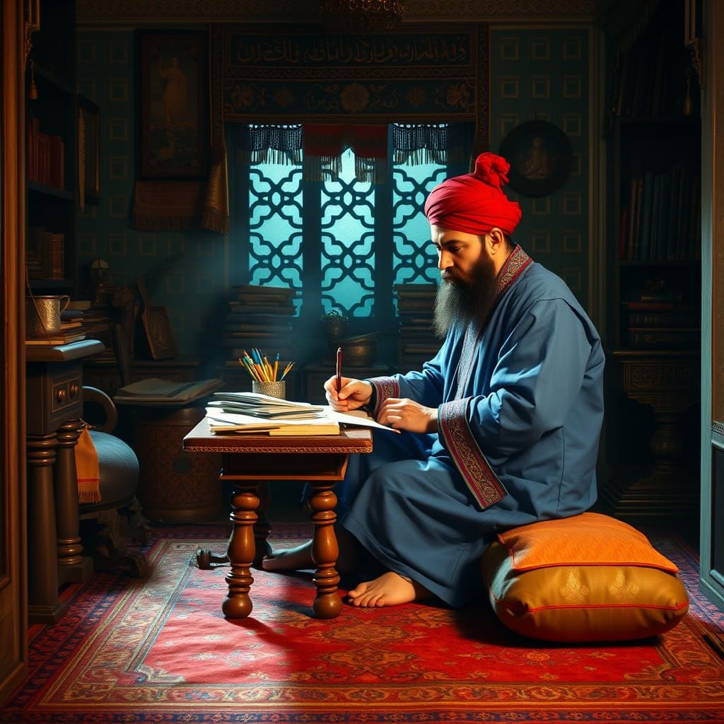 Persian Poet's Anguish: A Digital Matte Painting