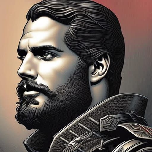 Comic Book Portrait in Dark Academia Style