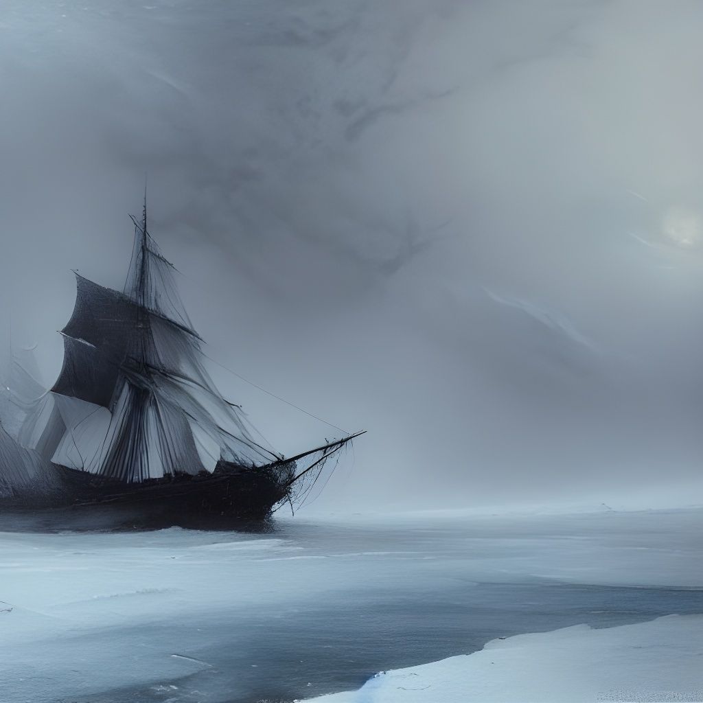 Icy Shipwreck in 1880s Horror Style