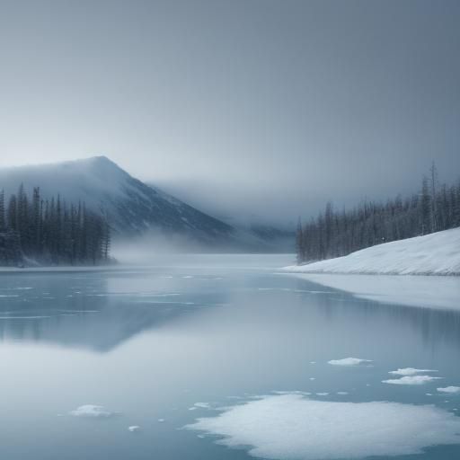Frozen Lake Vostok: A Winter Wonderland Landscape