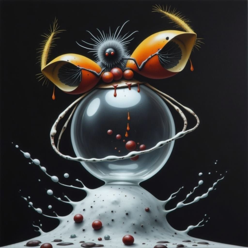 Krampus Trapped in Vibrant Glass Orb