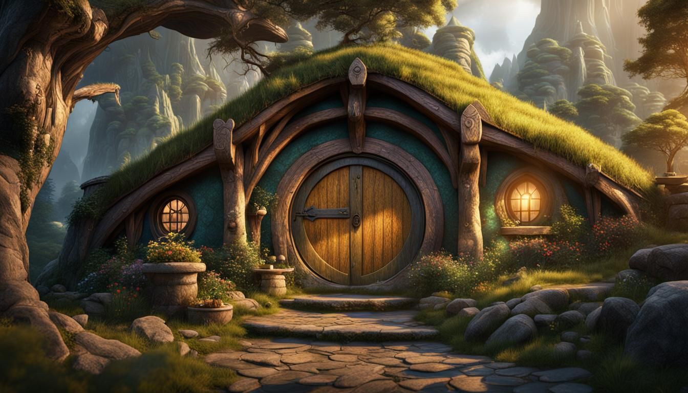 Inside a Hobbit House: Detailed Matte Painting