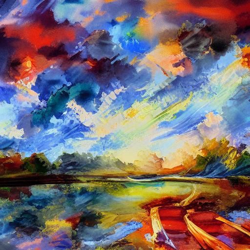 "Ran" as Gouache and Watercolor Impressionist Painting