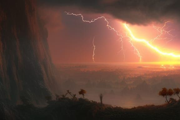 Lightning at Sunset