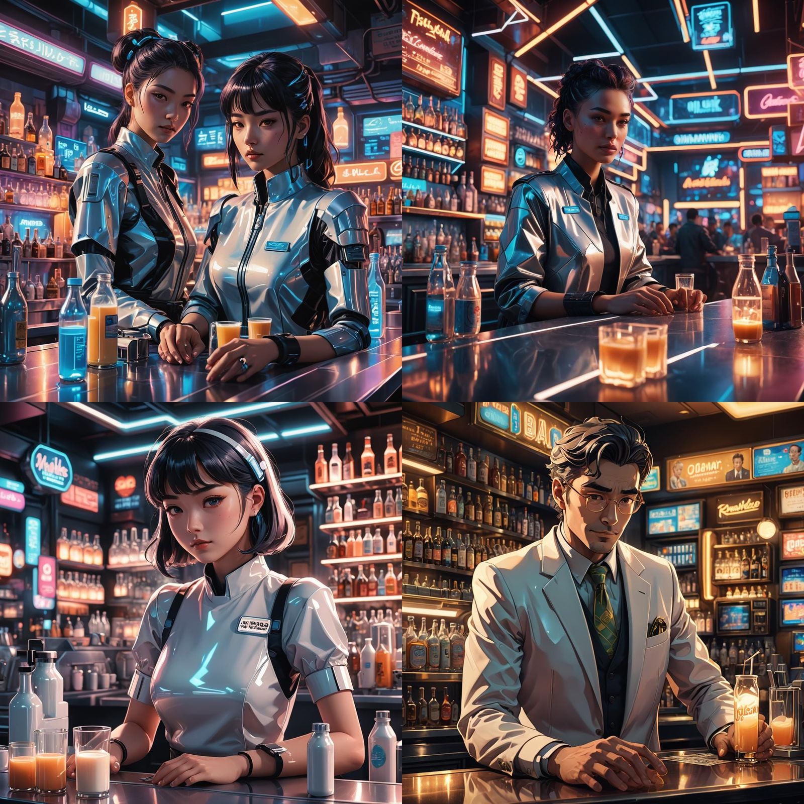 Futuristic Milk Bar With Old-Fashioned Anime Style