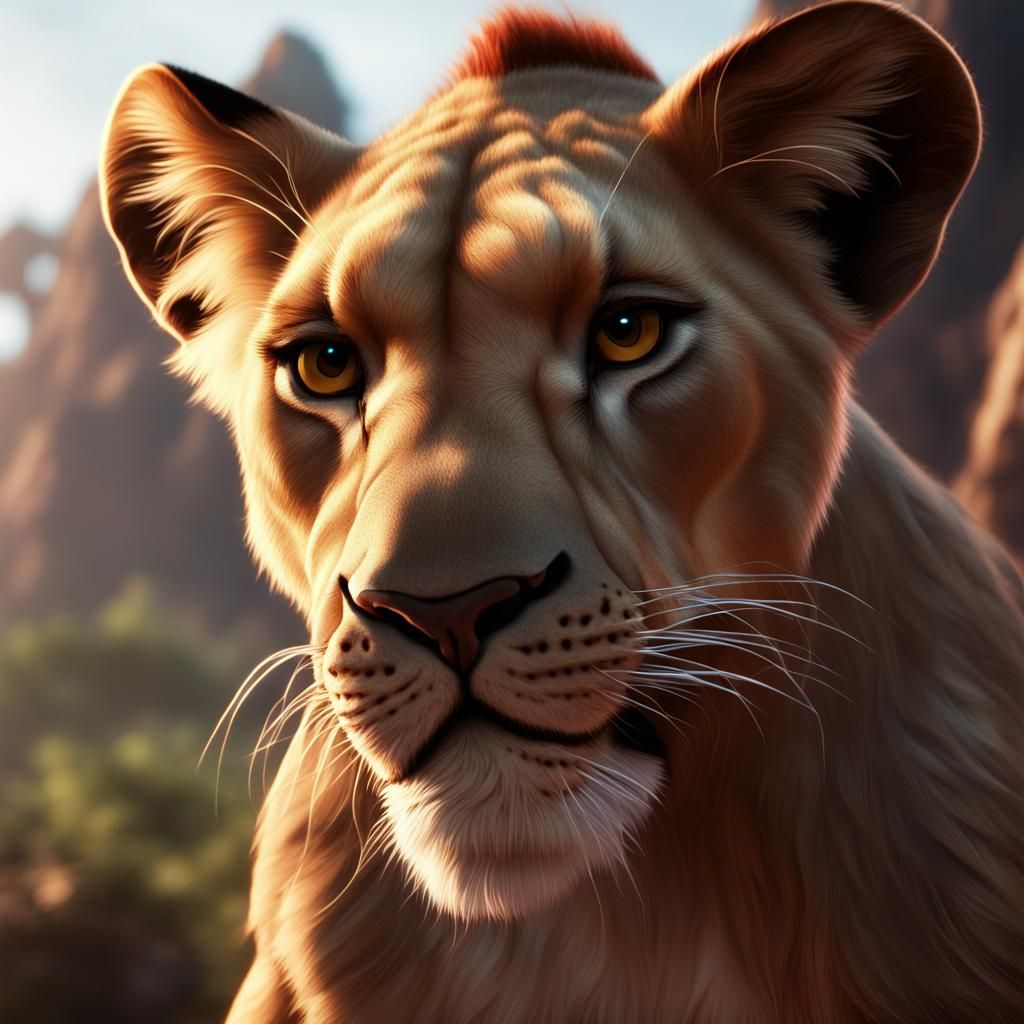 Badass Lion King Nala: Detailed Matte Painting
