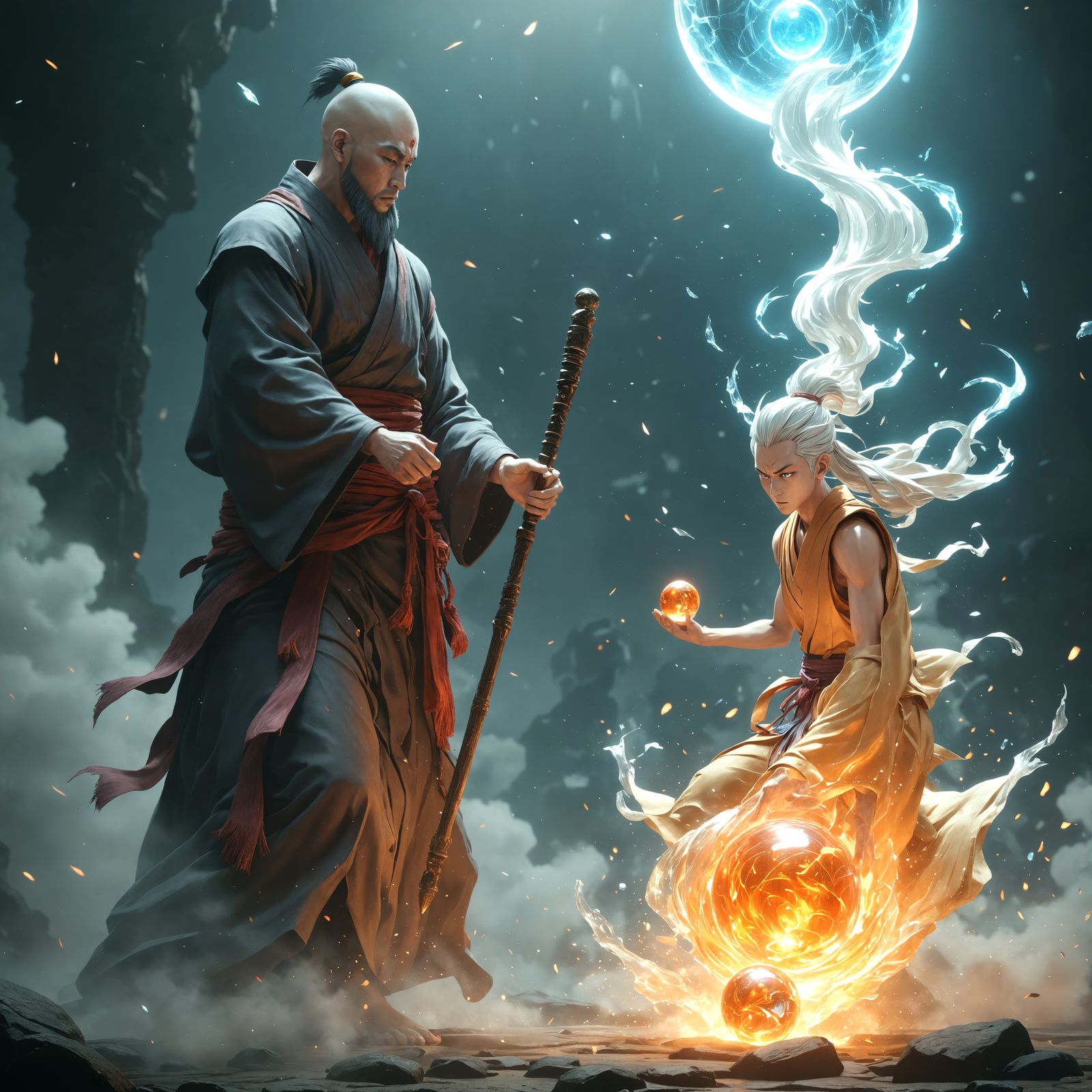 Anime Monk Shatters Orb, Releases Spirit