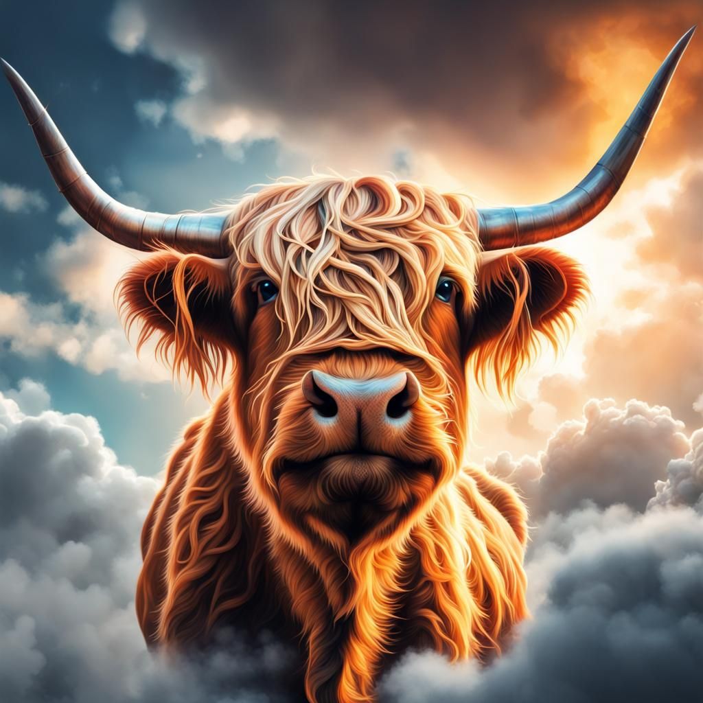 Realistic Highland Cow with Intricate Details