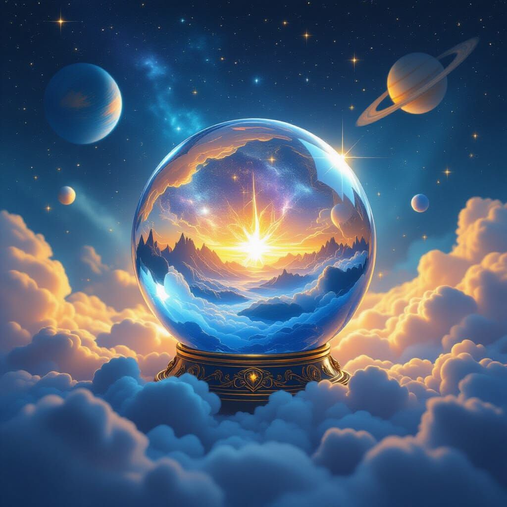 Celestial Visions Reflected in Crystalline Orb