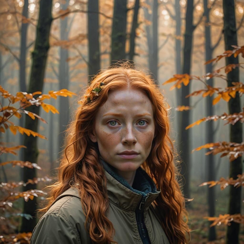 Autumn Forest Portrait in Professional Photography Style