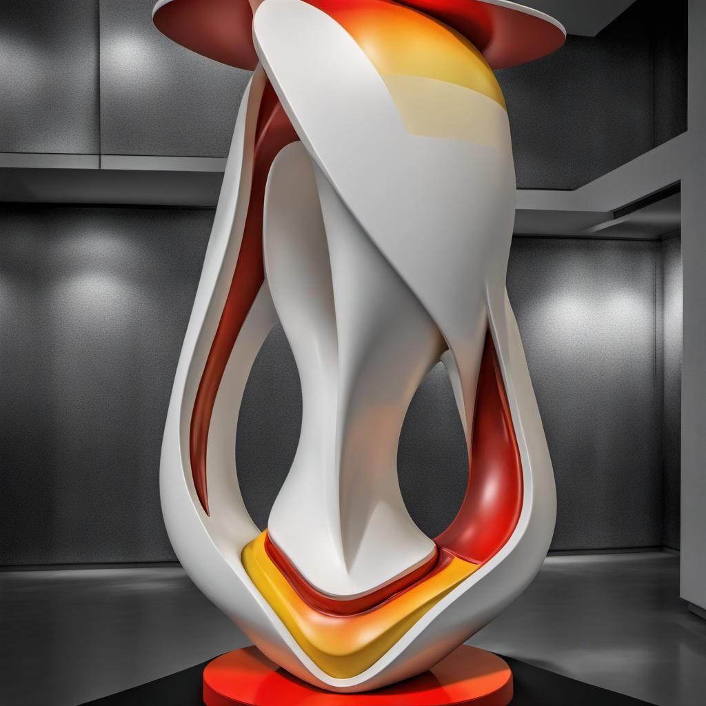 Elegant Sci-Fi Sculpture in 3D HDR Style