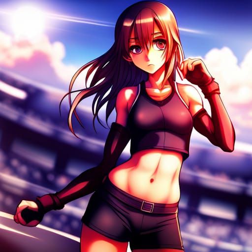 Hyperrealistic Anime Sports Girl in HDR