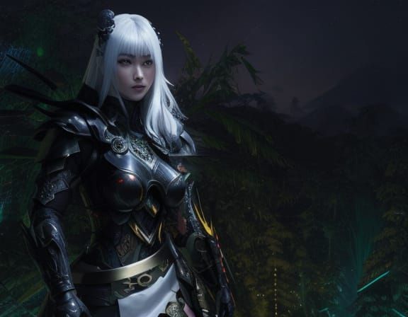 Winged Cyborg Samurai Versus Demon: Manga Style