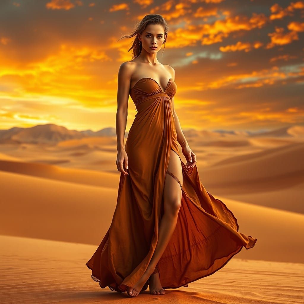 Feminine Desert Warrior in HDR