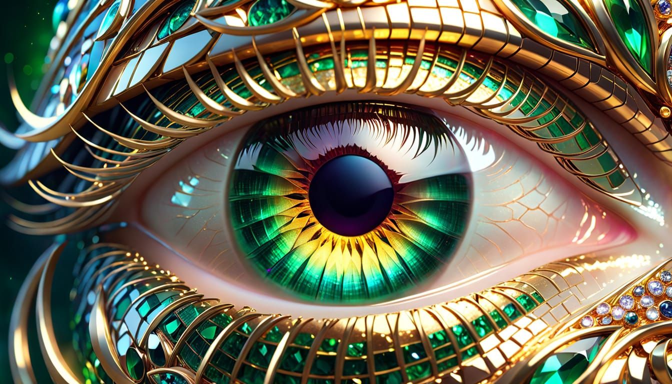 Sparkling Fairy Eye: Hyperrealistic Digital Art