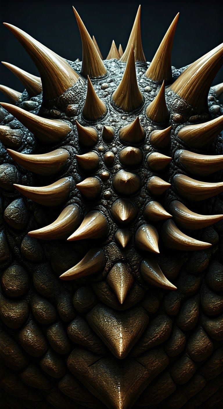 Realistic 3D Dragon Skin with Intricate Quills and Osteoderm...