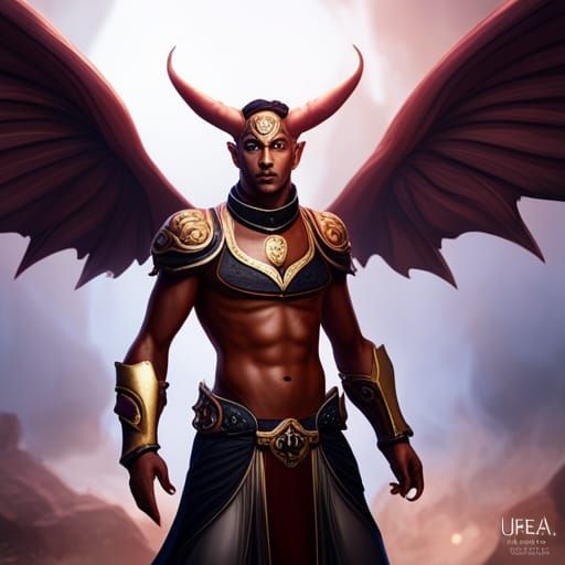 Winged Tiefling Aristocrat Fantasy Concept Art