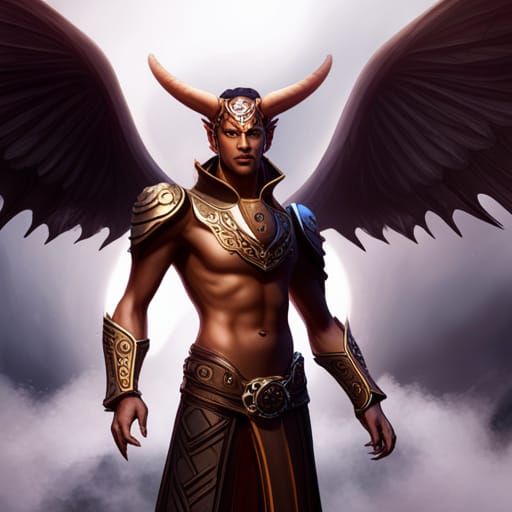 Winged Tiefling Aristocrat Fantasy Concept Art