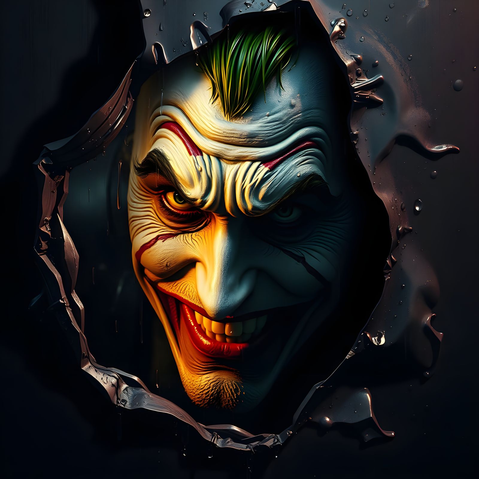 Hannibal Lecter's Distorted Reflection in Metal, Dark Fantas...