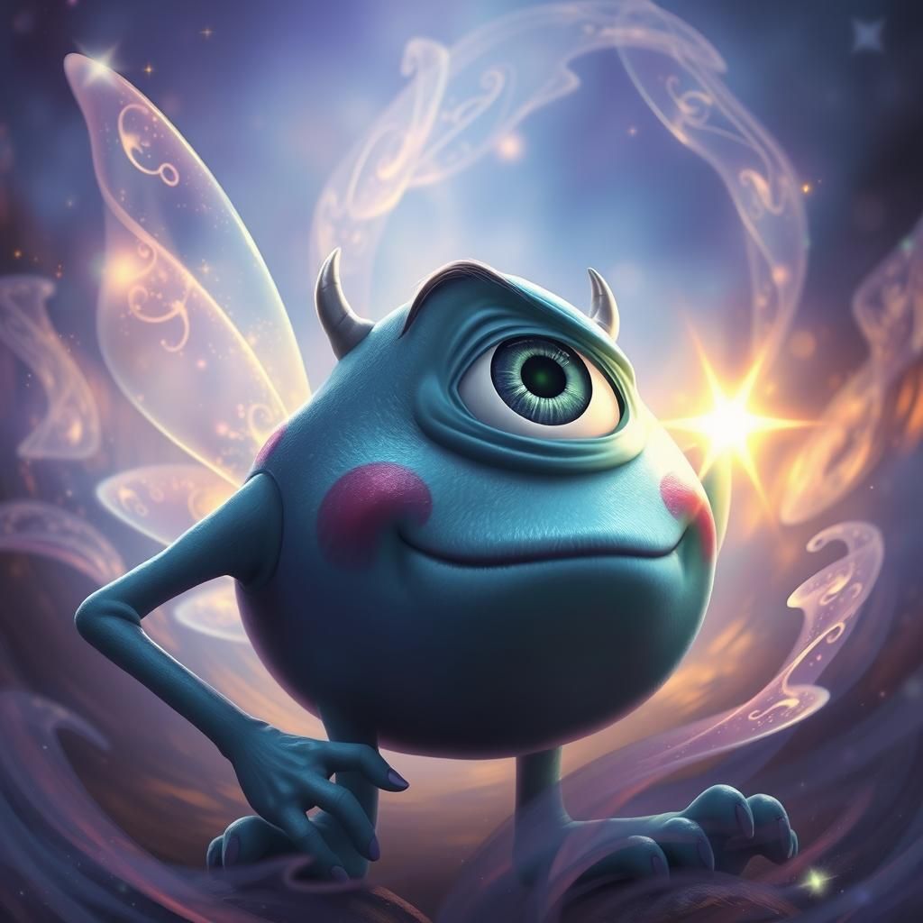 Mike Wazowski Fairy with Starry Eye, Ethereal Art