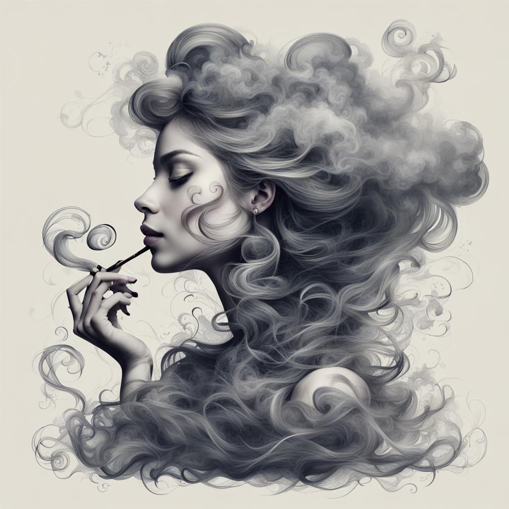 Smoke Princess: Whimsical AI-Generated Art
