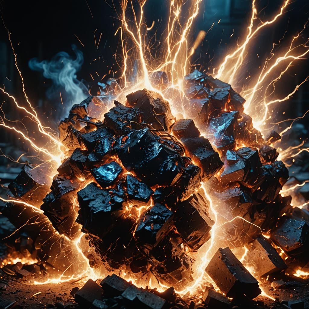 Dramatic Blue Electricity Sparks Across Molten Metal