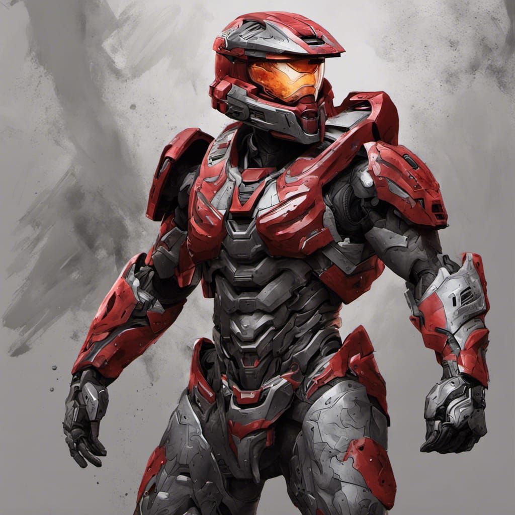 Halo Spartan Concept Art in Detailed Matte Painting