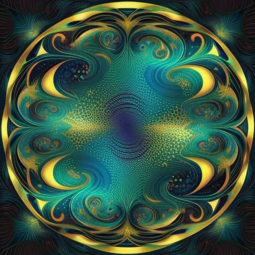 Fractal Digital Waves: Exotic Elegance in Albers Style