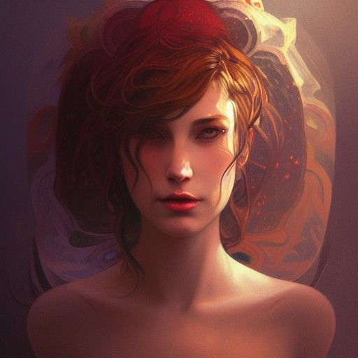 Babalon Portrait in Hyperdetailed Art Nouveau Style