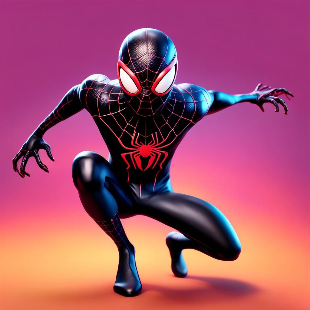 Symbiote Suit Miles Morales: 3D Digital Art