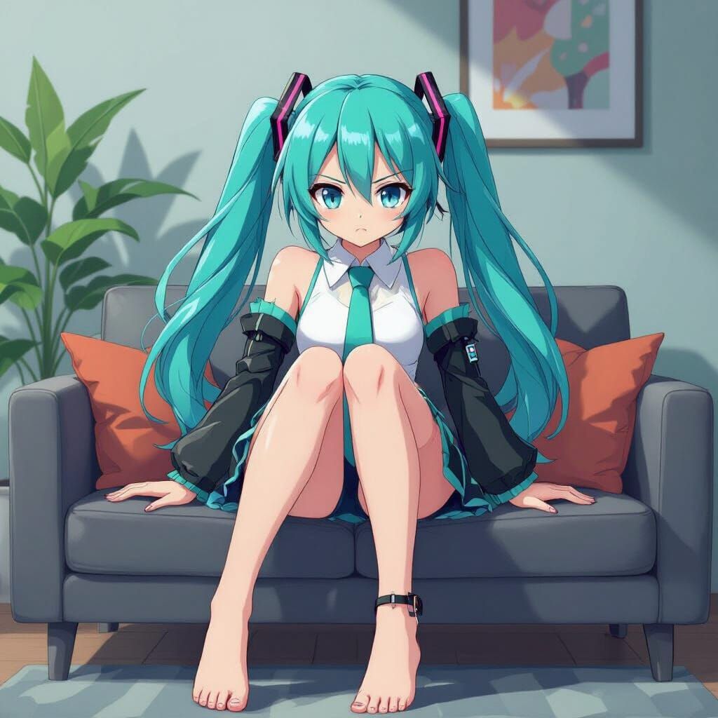 Hatsune Miku Illustration in Anime Key Visual Style