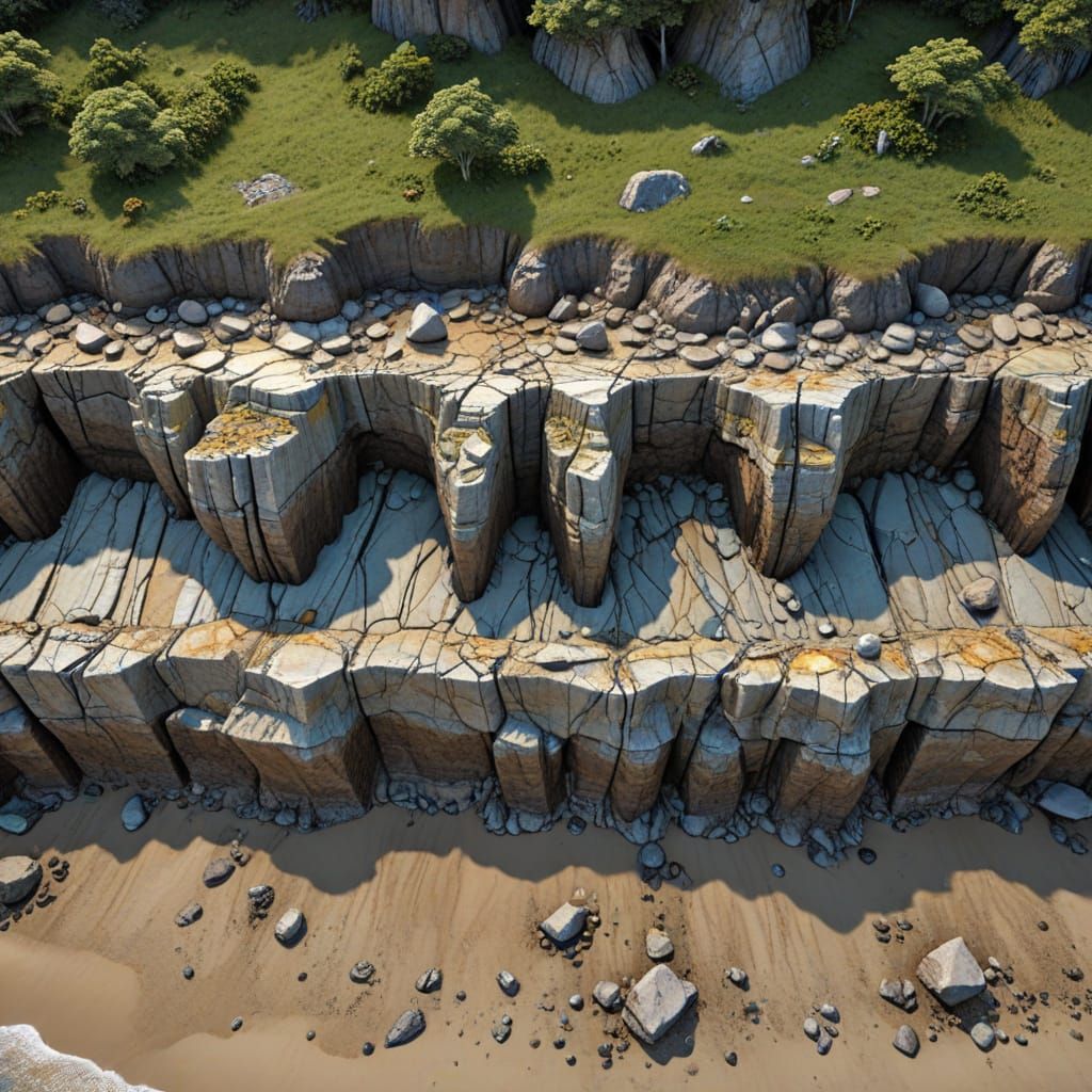 Cretaceous Geological Compression Under Seaway