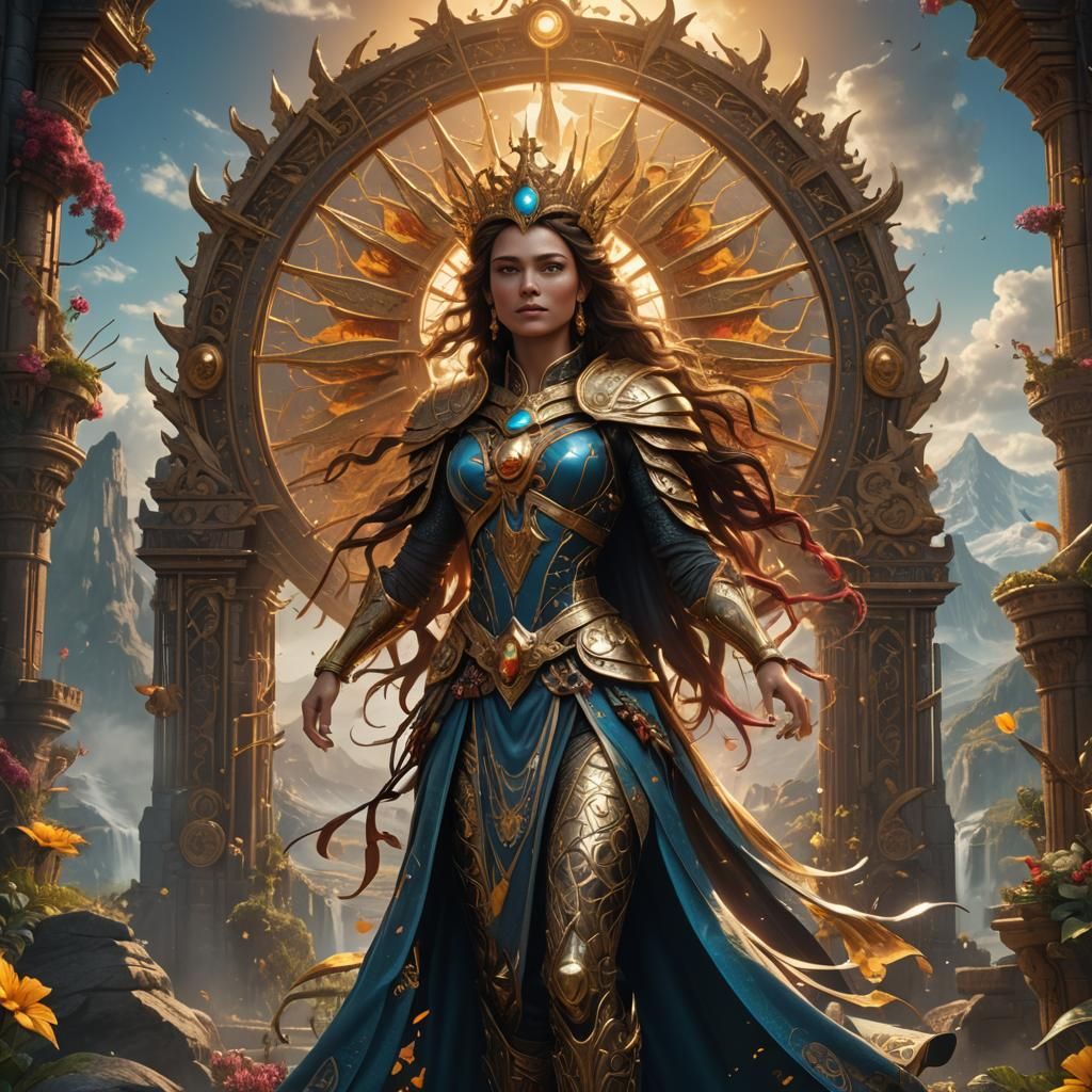 Radiant Queen of the Sun: Detailed Fantasy Art